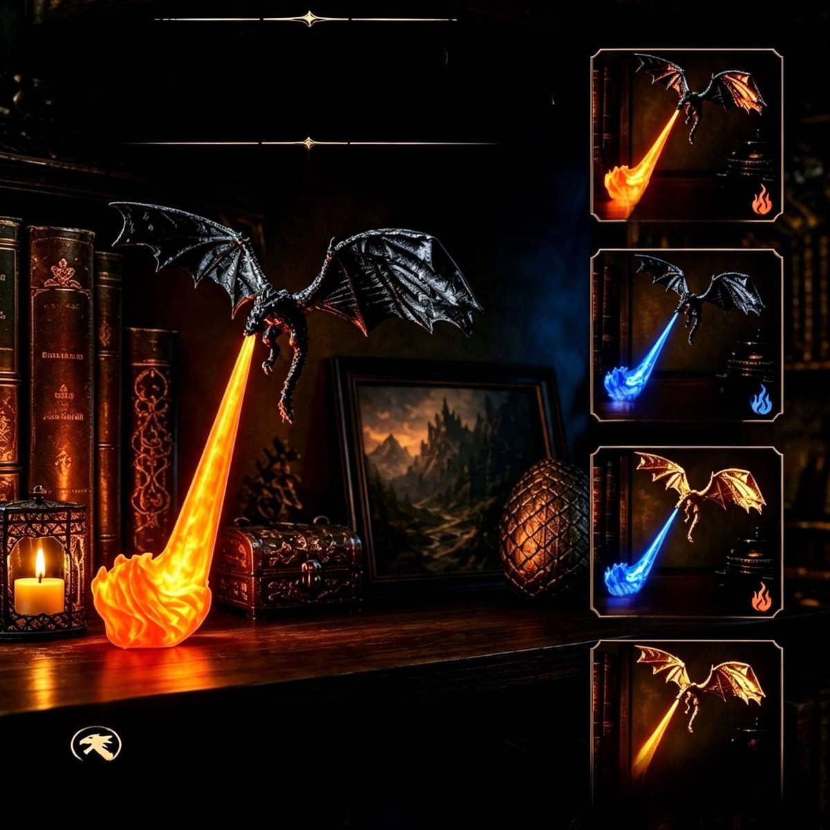 Myrvane Dragon Light™ – Dračí LED lampa s efektem plamene