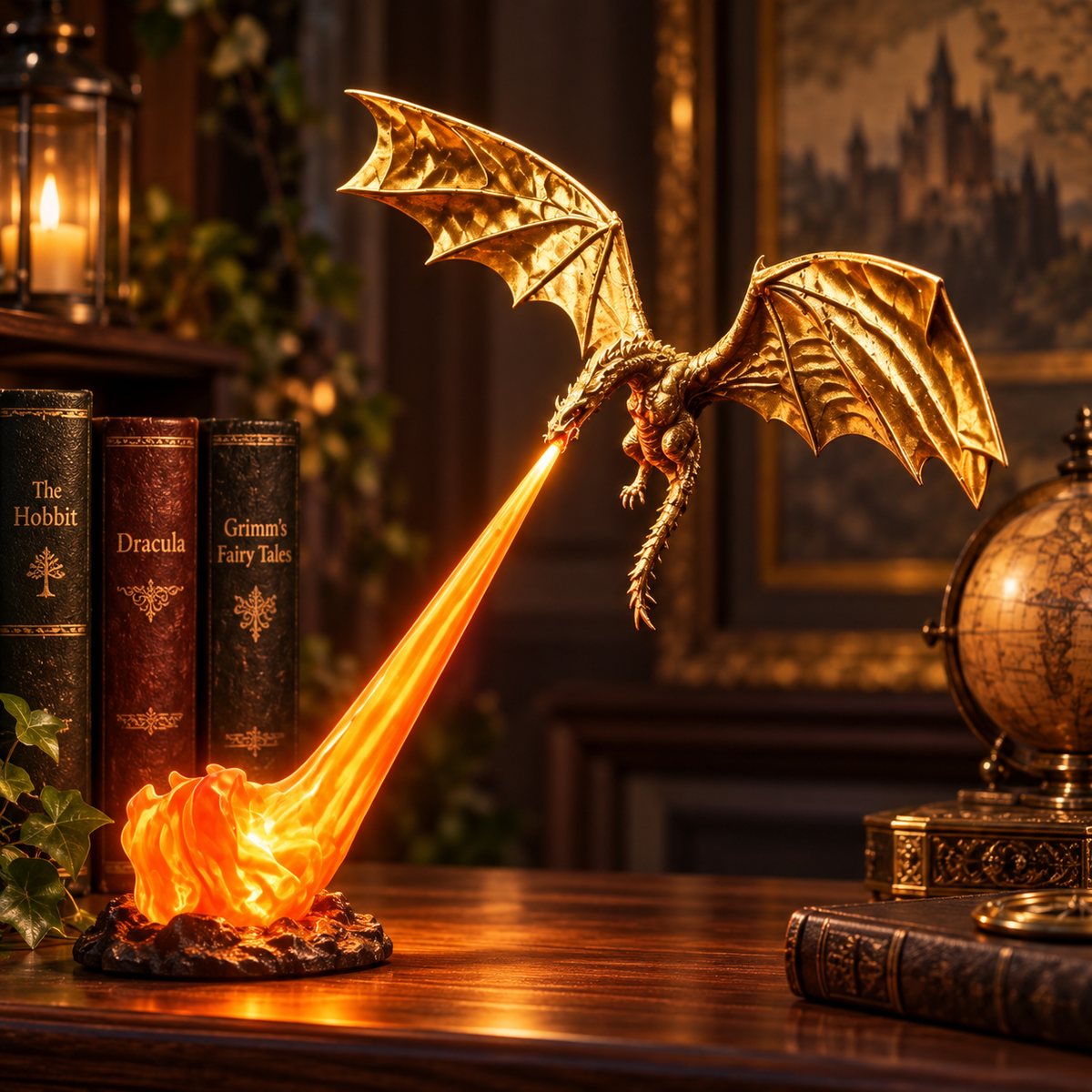 Myrvane Dragon Light™ – Dračí LED lampa s efektem plamene